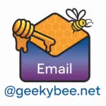 Email icon with bee and honey dipper